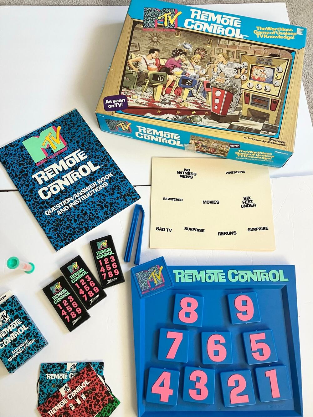 Vintage 1989 MTV Remote Control Trivia Board Game